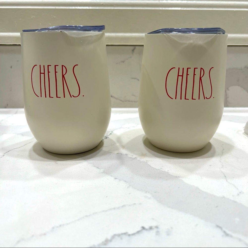 Rae Dunn Set of 2 “Cheers” Wine Tumblers